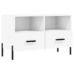 vidaXL Meuble TV Blanc 80x36x50 cm Bois d'ingénierie