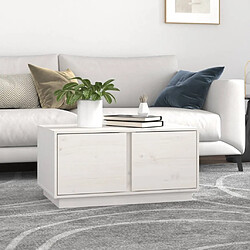 Maison Chic Table basse,Table Console Table d'appoint, Table pour salon Blanc 80x50x40 cm Bois massif de pin -MN18593