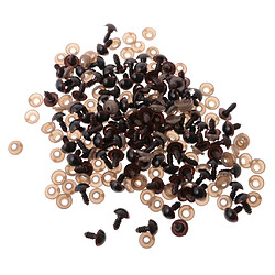 100 pièces en plastique yeux de sécurité avec BACKS pour Bear Doll DIY Craft 12mm Brown