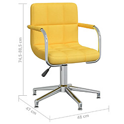 vidaXL Chaise pivotante de salle à manger Jaune moutarde Tissu pas cher