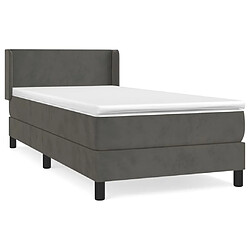 vidaXL Sommier à lattes de lit avec matelas Gris foncé 100x200 cm