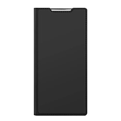 Coque en TPU + PU DUX DUCIS absorption magnétique, antichoc avec support et porte-carte noir pour votre Samsung Galaxy S22 Ultra