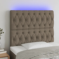 vidaXL Tête de lit à LED Taupe 100x7x118/128 cm Tissu