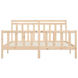 Maison Chic Lit adulte - Lit simple Cadre de lit,Structure du lit Contemporain Bois de pin massif 200x200 cm -MN34105 pas cher