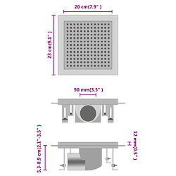 vidaXL Drain de douche 23x23 cm Acier inoxydable pas cher