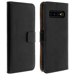 Avizar Housse Samsung Galaxy S10 Plus Etui Portefeuille Cuir Support Vidéo - Noir