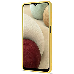 Coque en silicone anti-rayures avec porte-carte jaune pour votre Samsung Galaxy A12 5G