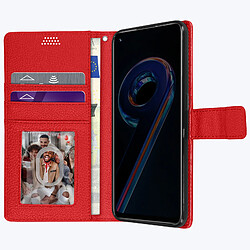 Acheter Avizar Housse Realme 9 Pro Plus et 9 4G Clapet Portefeuille Stand Vidéo rouge