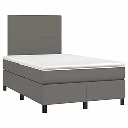 Maison Chic Lit adulte- Lit + matelas,Sommier à lattes de lit avec matelas gris 120x190 cm similicuir -GKD14210