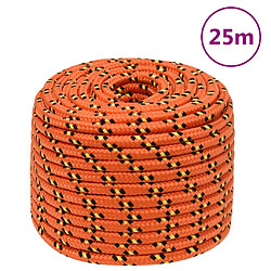 vidaXL Corde de bateau Orange 12 mm 25 m Polypropylène