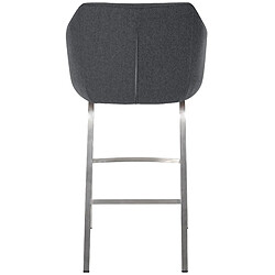 Decoshop26 Tabouret de bar chaise haute x1 recouvert de feutrine gris avec piètement à quatre pieds en acier inoxydable 10_0005238 pas cher