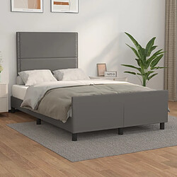 Maison Chic Cadre/structure de lit avec tête de lit pour adulte - Lit Moderne Chambre Gris 120x200 cm Similicuir -MN51741