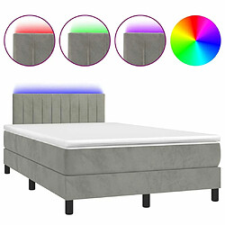 Sommier à lattes LED,Cadre à lattes de lit avec matelas pour Adulte Gris clair 120x200 cm -MN23270