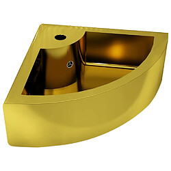 vidaXL Lavabo avec trop-plein 45x32x12,5 cm Céramique Doré