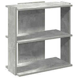 vidaXL Bibliothèque à 3 niveaux gris béton 60x30x60 cm bois ingénierie