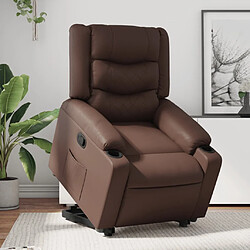 Maison Chic Fauteuil Relax pour salon, Fauteuil inclinable marron similicuir -GKD14498