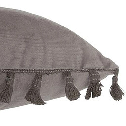 Coussin Déco à Pompons Ocea 30x50cm Gris