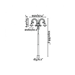 faro Lampadaire de jardin brun foncé Nautica 3 ampoules