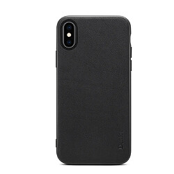 Wewoo Coque Pour iPhone XR Denior V7 Housse de protection en cuir de vachette de luxe de noir