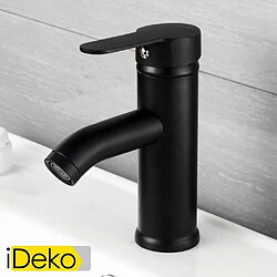 iDeko® Robinet de lavabo mélangeur robinet salle de bain standard famille Noir