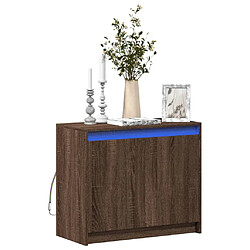 vidaXL Buffet avec LED chêne marron 72x34x61 cm bois d'ingénierie