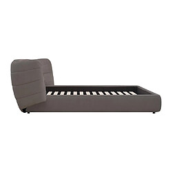 Acheter Vente-Unique Lit 160 x 200 cm avec tête de lit incurvée - Tissu bouclette - Gris + Matelas - LARUMO de Maison Céphy