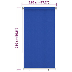 vidaXL Store roulant d'extérieur 120x230 cm Bleu PEHD pas cher