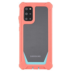 Coque en TPU + acrylique antichoc, détachable 2 en 1 Rose corail/vert bleuté pour votre Samsung Galaxy S20 Plus 4G/5G