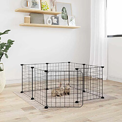 vidaXL Cage animaux de compagnie à 8 panneaux et porte Noir 35x35 cm