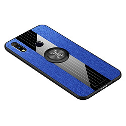 Wewoo Coque Souple Pour OPPO Realme X Lite XINLI tissu de couture Housse TPU antichoc avec support de bague bleu