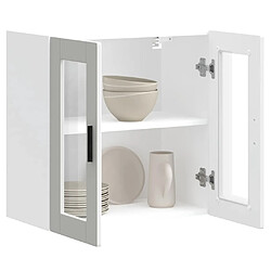 Acheter vidaXL Armoire murale de cuisine avec porte en verre Porto blanc