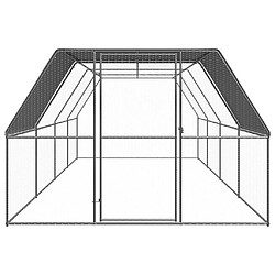 vidaXL Poulailler d'extérieur 3x8x2 m Acier galvanisé