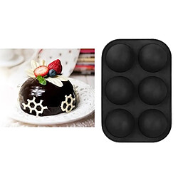 Avis Silicone Rond 6 Trous Semi-sphère Moule Antiadhésif Moule à Gâteau Noir