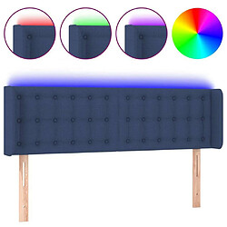 Maison Chic Tête de lit scandinave à LED,meuble de chambre Bleu 147x16x78/88 cm Tissu -MN24205