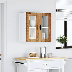 Avis vidaXL Armoire murale de cuisine avec porte en verre Porto vieux bois