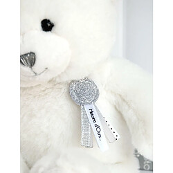 Peluche Ours Charms Blanc 24 cm - Histoire d'Ours pas cher