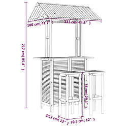vidaXL Ensemble de bar de jardin 3 pcs Bois d'acacia solide pas cher