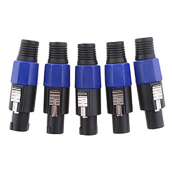 5pcs Connecteur de Haut-parleur Adaptateur à 4 Broches Fiche Jack Audio Mâle - Bleu