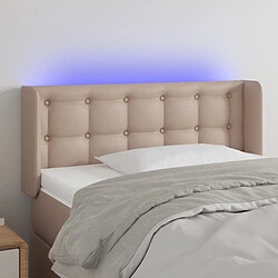 Maison Chic Tête de lit scandinave à LED,meuble de chambre Cappuccino 103x16x78/88 cm Similicuir -MN85084