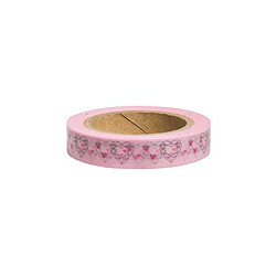 Rayher Washi Tape rose avec Cœur origami - 15 m x 1 cm