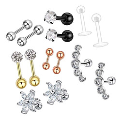 1 Set Nez Lèvre Langue Sourcils Tragus Nombril Anneau Piercings E