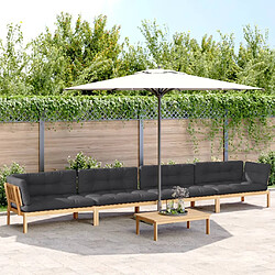 vidaXL Salon palette de jardin avec coussins 5pcs bois d'acacia massif