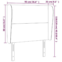 Acheter vidaXL Tête de lit avec oreilles Gris clair 93x23x118/128 cm Velours