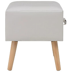 Maison Chic Table de chevet,Table de nuit,Table d'appoint pour salon Blanc 40x35x40 cm Similicuir -MN89671 pas cher