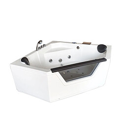 Simba BAIGNOIRE MASSANTE ANGLE 150 x 150 cm- BALNEO BAIN TOURBILLON Modèle IbizaJets dorsaux whirlpool spa! Cascade inclus!