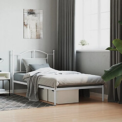 Maison Chic Lit adulte - Cadre de lit métal avec tête de lit pour chambre blanc 100x190 cm -MN75802