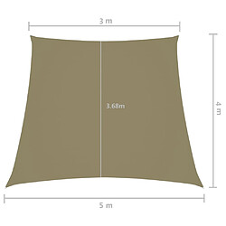 Acheter Helloshop26 Voile d'ombrage parasol tissu oxford trapèze 3/5 x 4 m beige 02_0009773