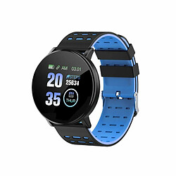 Montre Intelligente Pression Artérielle Fréquence Cardiaque Podomètre Fitness Tracker Bracelet Intelligent Bleu