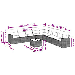 Avis Maison Chic Salon de jardin 10 pcs avec coussins | Ensemble de Table et chaises | Mobilier d'Extérieur noir résine tressée -GKD30617