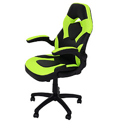 Decoshop26 Chaise de bureau pivotante chaise gaming avec accoudoir hauteur réglable en PVC noir-vert 04_0006227